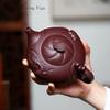 17x7cm Chinese Style Handmade Fish Dragon Purple Clay Teapot, Original Mineral Purple Clay Tea Ceremony Teapot Chinese Tea Set
