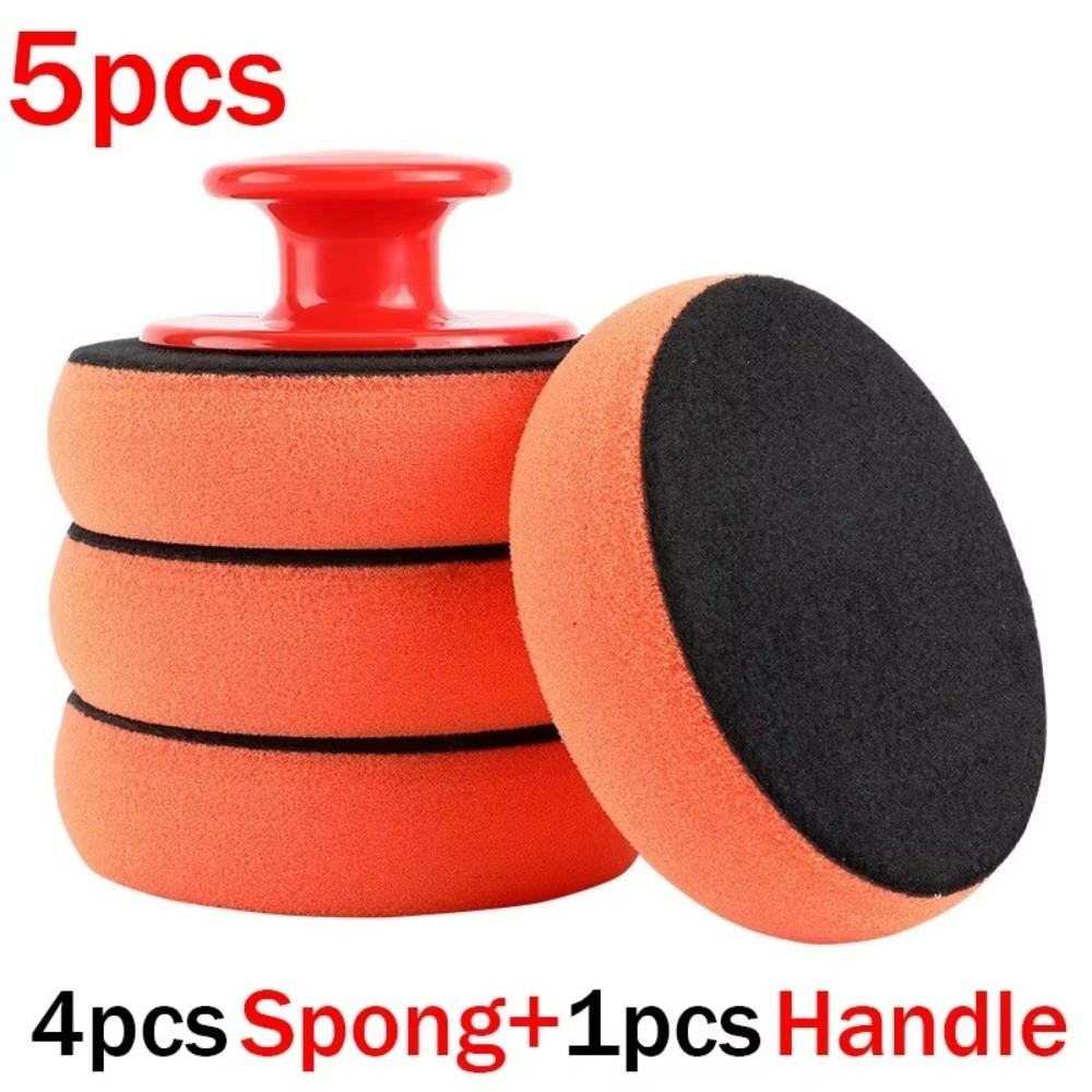 6Pcs Polisher Power Handle Waxing Sponge Handle Car Wax Applicator New Foam Wax Pad Auto Polisher