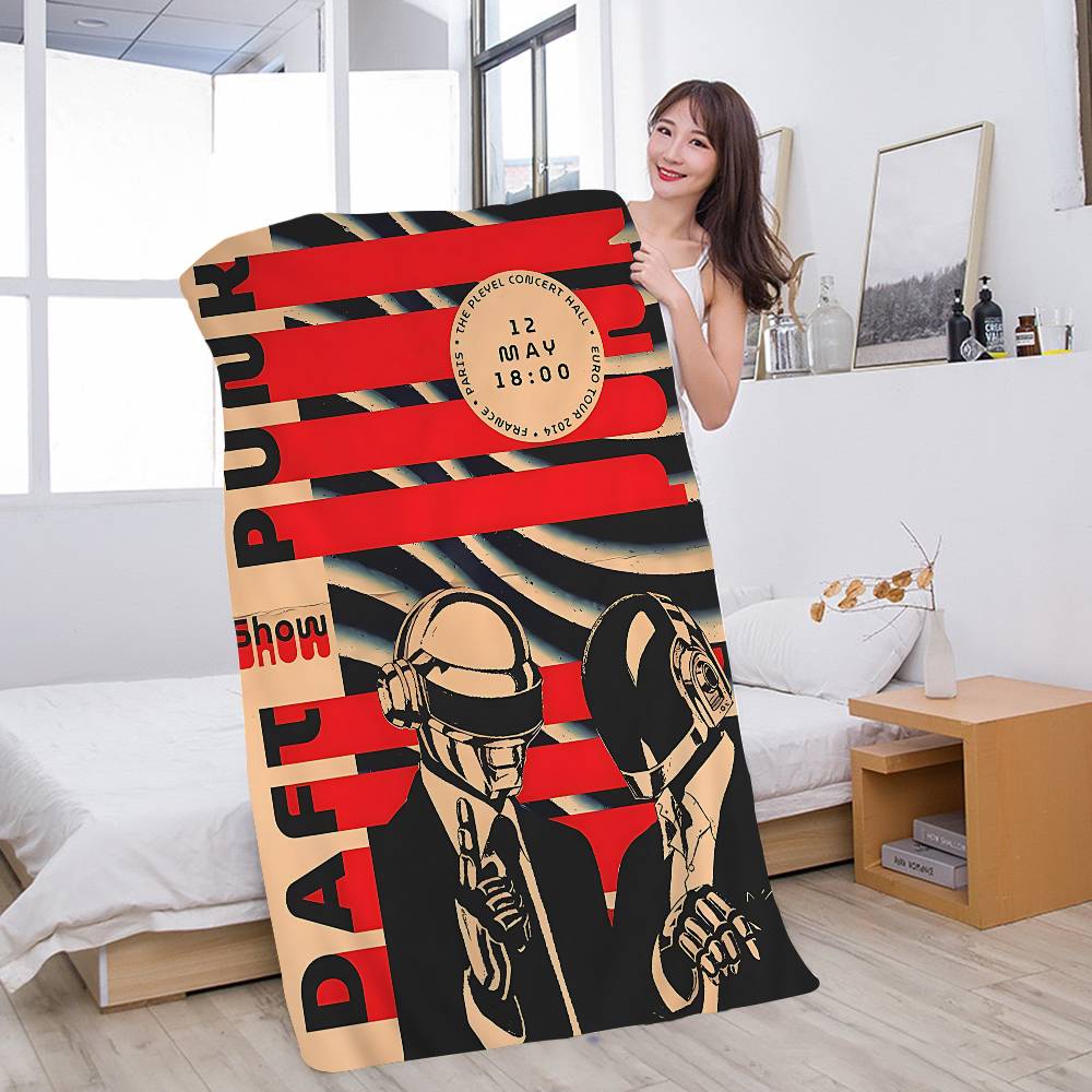 Around The World D-Dafts Punk Microfiber Blanket Quick Drying Beach Towels Oversized Printing Super Absorbent Pool Towel Blanket