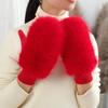 Women's Winter Warm Faux Fox Fur Gloves from Russia