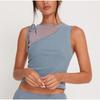 Women's Summer New Fashion Slim Sexy Sleeveless Fake Two Rope Mesh Short Top