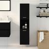 Bathroom Cabinet with Door Black Oak Effect 30 x 30 x 130 cm