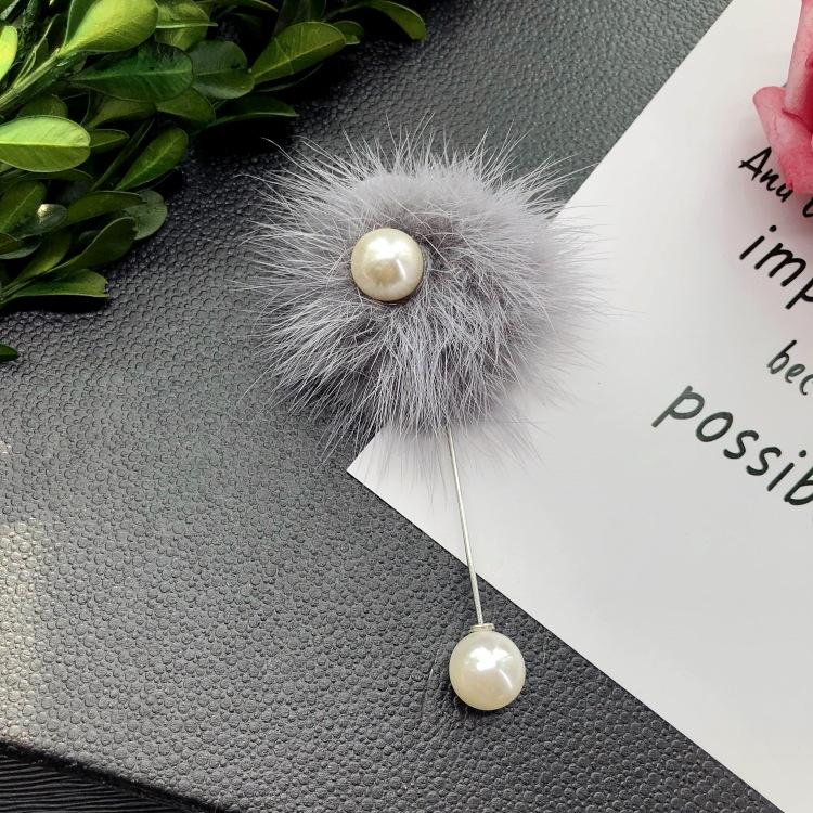 

Korean version of mink fabric flower sweater brooch pearl corsage women s scarf buckle long pin jacket clothing accessories