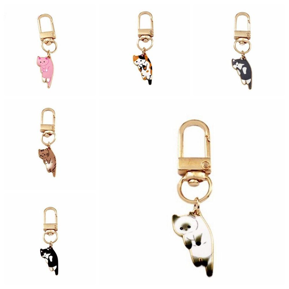 Korean Style Kitten Charm Zinc Zinc Alloy Keychains Animal  Little Fresh   Birthday Gift
