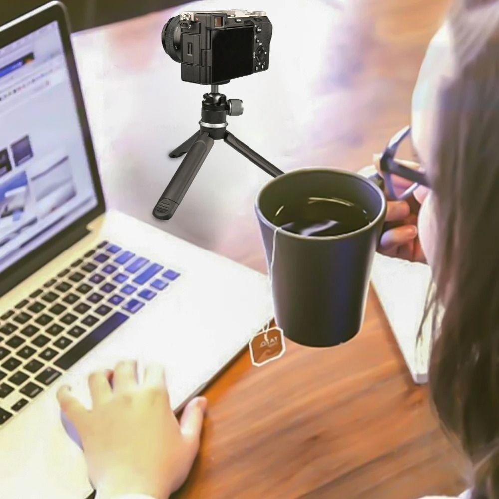 1/4 inch Screw Desktop Stand Tripod 360° Rotation Selfie Stick Camera Tripod Live Streaming