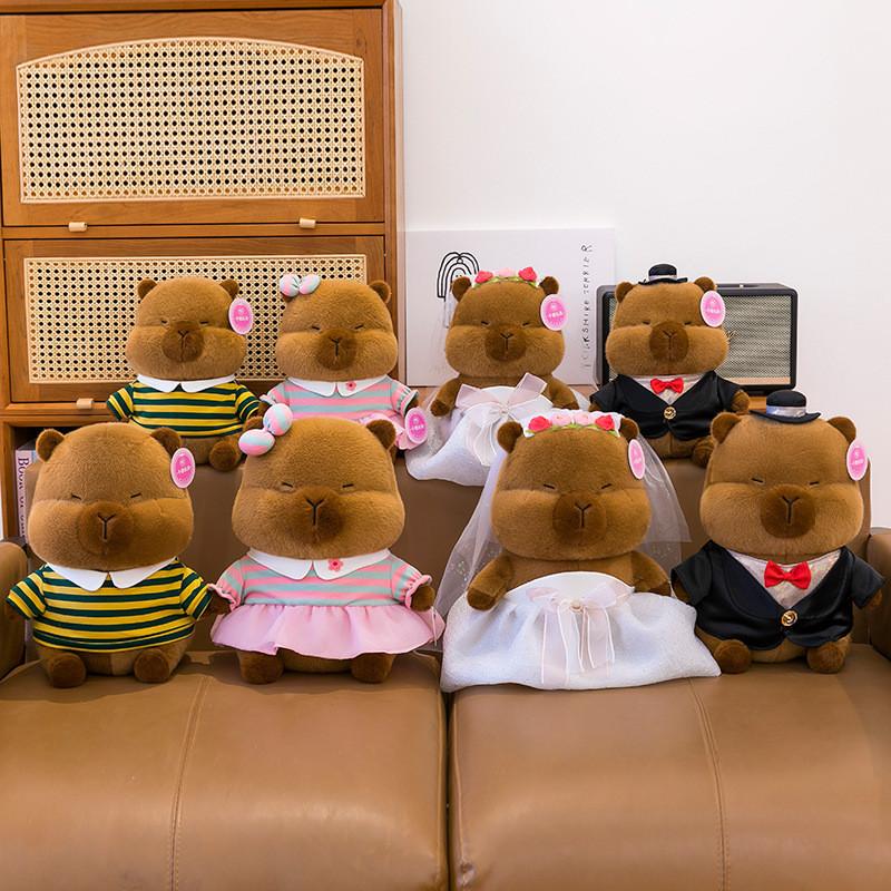 Wedding Capybara Cute Dress And Couple Dress Up Plush Doll For Gift Decor And