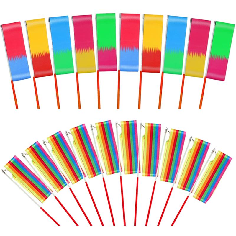 Colorful Artistic Gymnastics Ribbon with Rod Outdoor Sport Toy for Kids Dance & Performance Prop Ideal Gift for Children TMZ