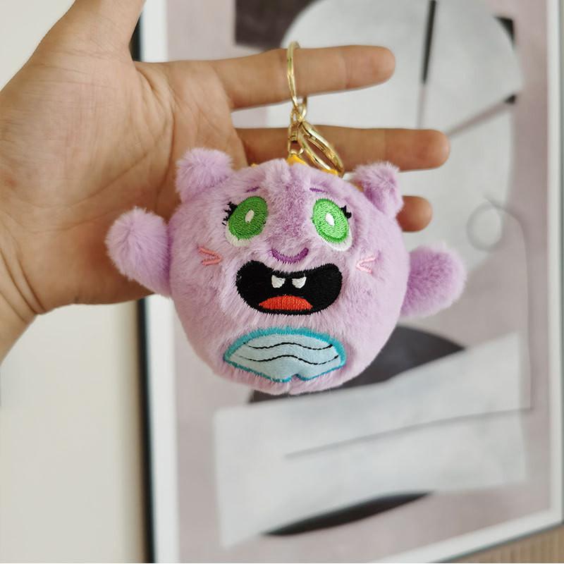Adorable Plush Monster Keychain Cute Stuffed Toy With Big Eyes 4 Inches Perfect For Bags And Gifts
