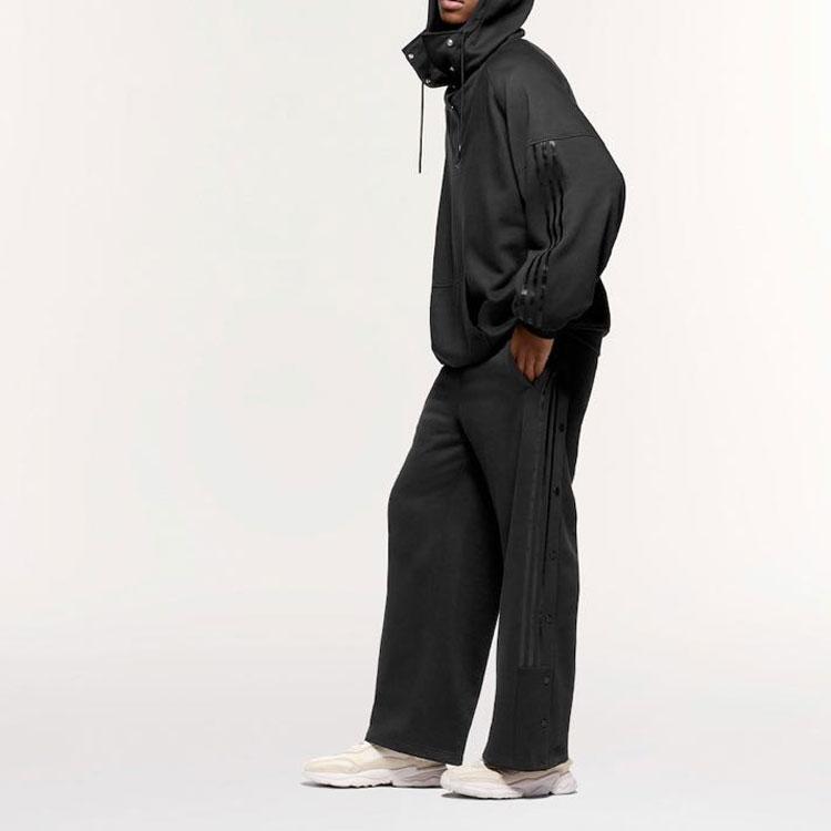adidas Originals X Ivy Park FW23 Unisex Knit Track Pants With Side Snap Buttons Three Stripes Black IK9633