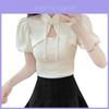 Tshirt Women Summer Bubble Sleeve Hollow Out With Embroidery For Casual Wear