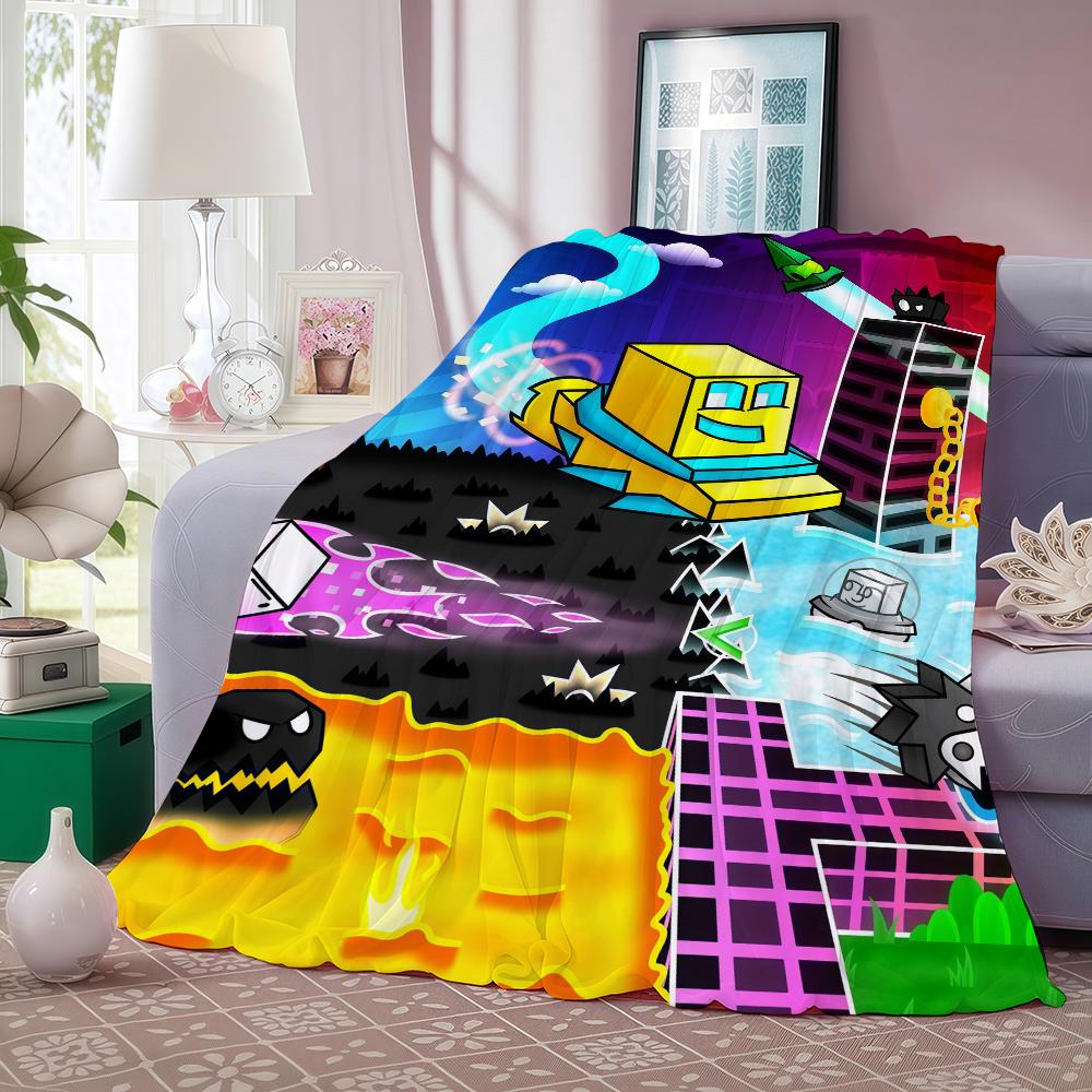 Video game G Geometry D Dash Blanket For Sofa Office Bed Plane Travel Sleep Read Relax Camping Soft And Warm