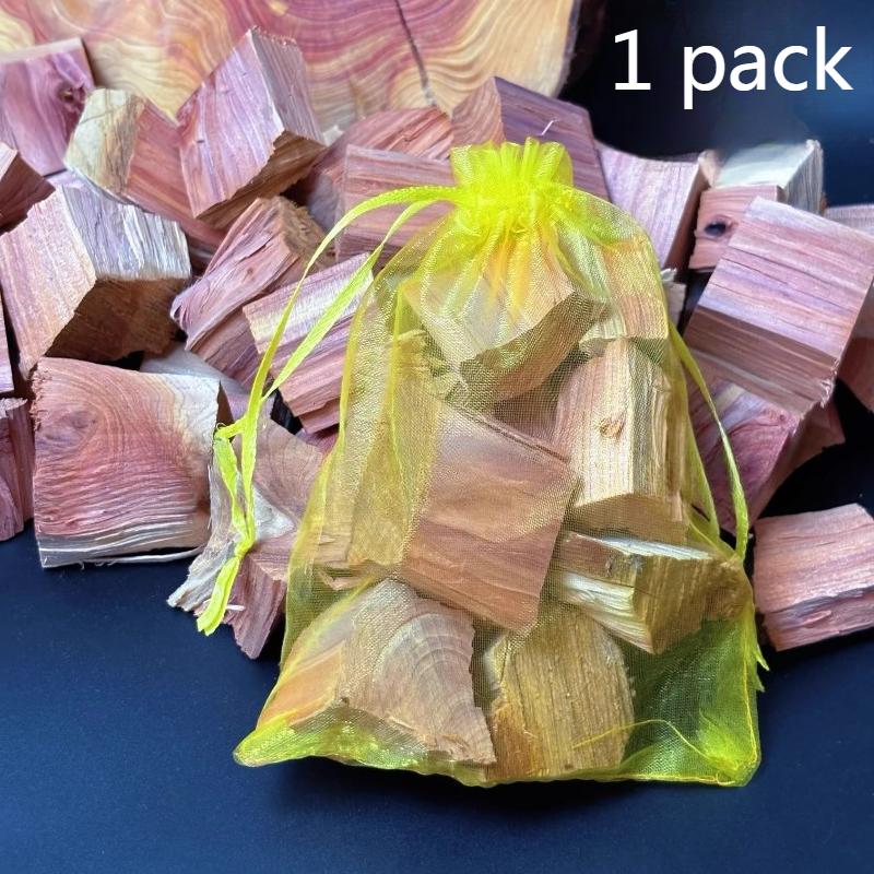 Red Heart Cypress Natural Sachet/Cliff Cypress Log Wood Chips Indoor Purify The Air Remove Odor, Calm The Mind Help with Sleep Sachet -1 pack