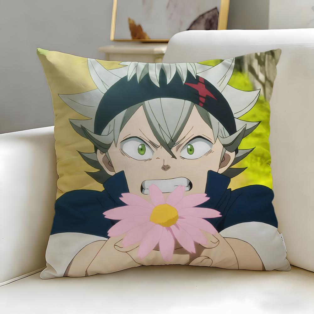 Klasický anime povlak na polštář Black Clover Měkký Snadno omyvatelný Povlak na polštář Univerzální pro pohovku Postel Cestování a Kancelář