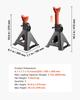 Jack Stands, 3 Ton (6,600 lbs) Capacity, 275-415 mm Adjustable Height, Heavy Duty Steel Jack Auto Stands with Locking, for Lifting SUV, Pickup, Car