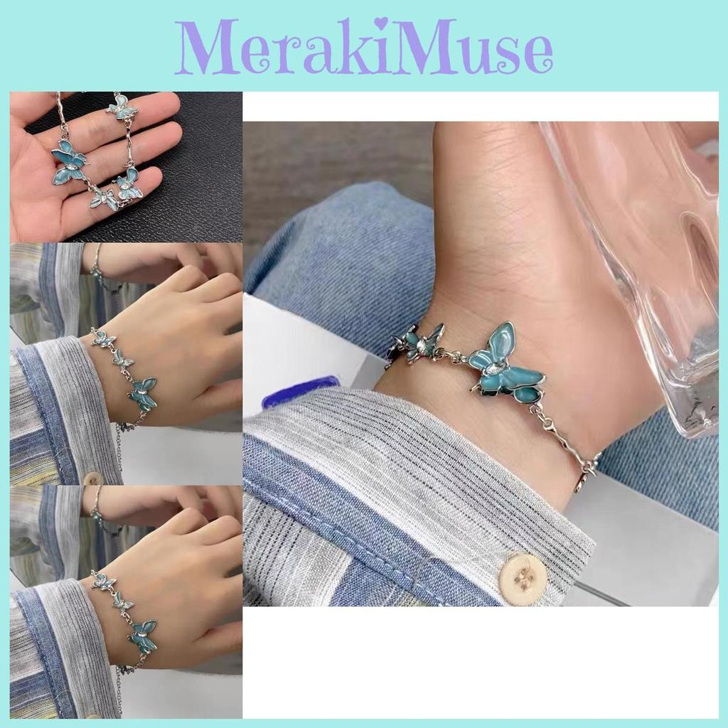 Elegant Butterfly Blue Bracelet For Women Trendy Simple Geometric Jewelry