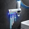 UV Toothbrush Holder with 1200mAh Battery Smart Induction Wall Mount Toothbrush Rack USB Charging