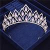 Royal Queen Geometric Crystal Crown Tiaras Headband Bridal Diadem for Princess Pageant Bride Headdress Wedding Hair Jewelry