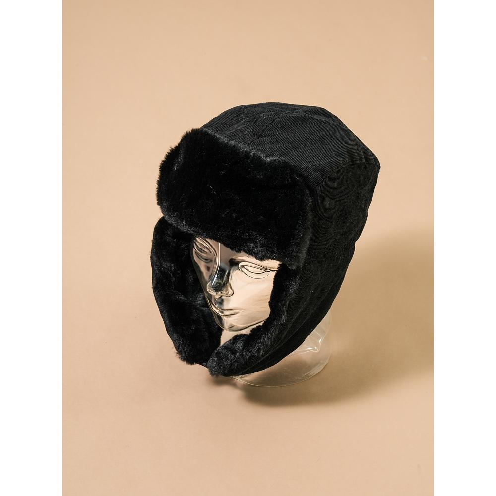 

Daiso Вельветовая коричневая шапка с меховой подкладкой черная