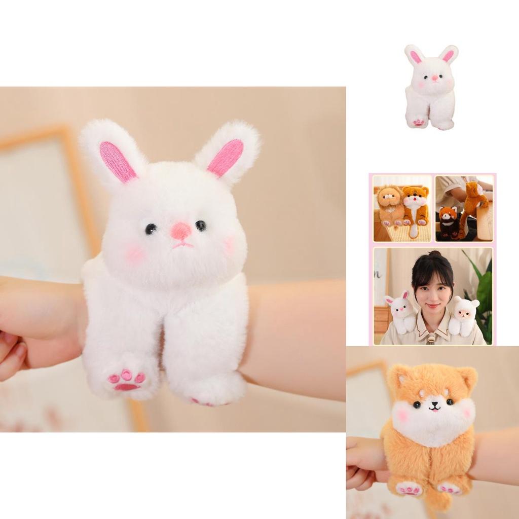 Cute Animal Plush Toys With Snap Bracelet Adorable Elephant And Lion Hand Ring Stuffed Doll For Kids
