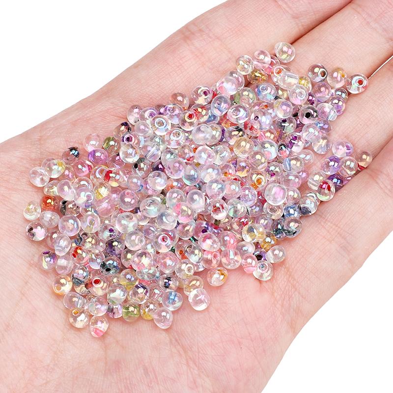 110 szt. Kryształowe Czeskie Szklane Koraliki Kropla Wody Iluzja Koraliki Seed do Kolczyków Bransoletek DIY Tworzenia Biżuterii Rzemiosła Akcesoria