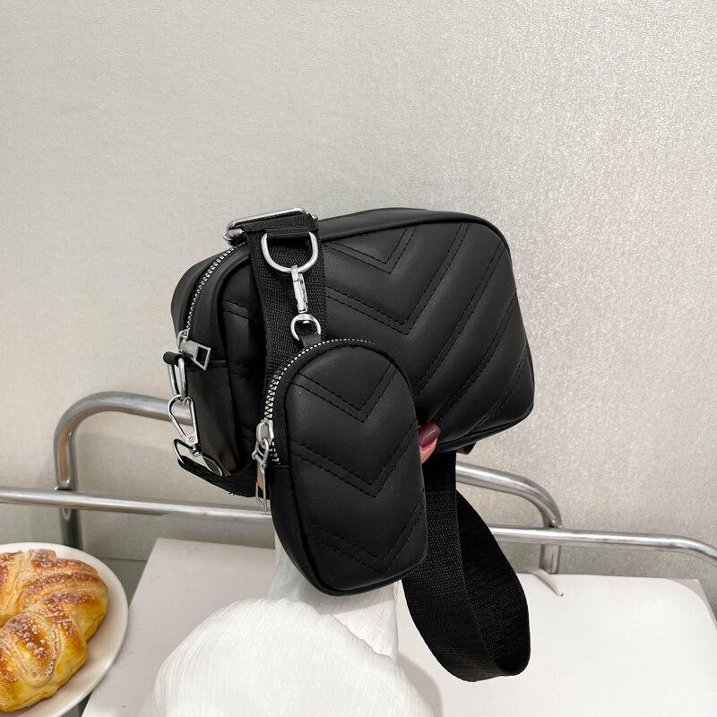 Women'S Bag Simple Embroidered Thread Single Shoulder Bag Fashion Crossbody Pu Soft Leather Texture Retro Middle Aged Mom'S Bag