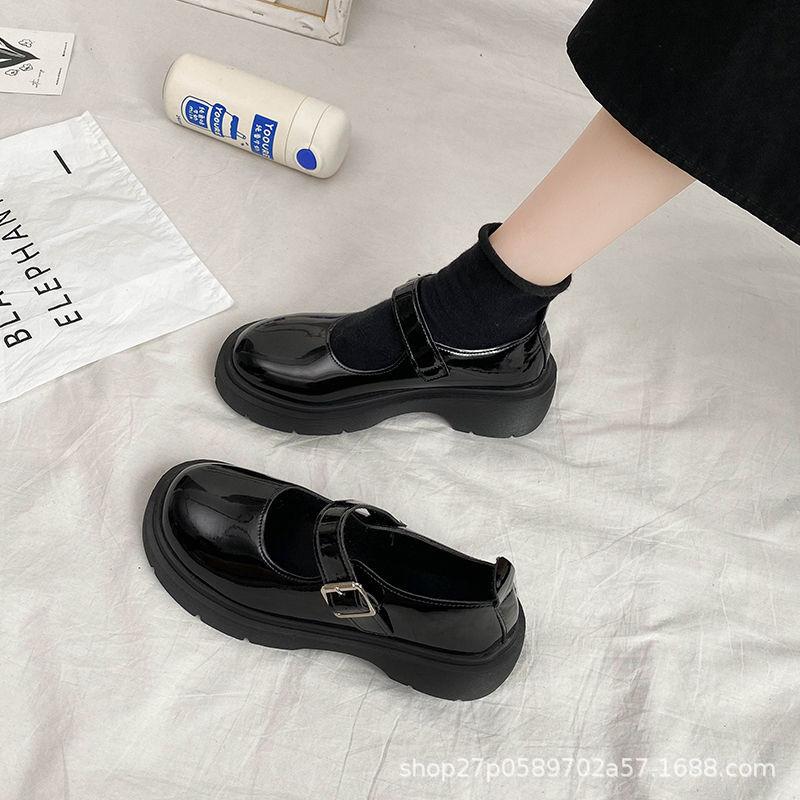 

Туфли Мэри Джейн из натуральной кожи для женщин в корейском стиле, универсальные, в ретро-британском стиле, на толстой подошве, весна и лето 42