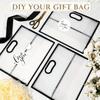 5pcs Plastic Gift Bags with Handle and Ribbon Clear Treat Bags Reusable Thank You Gift Bags Party Favors Bags Gift Wrap Bag