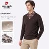 Pierre Cardin Men's Faux Two-Piece Fleece-Lined Wool-Blend Sweater