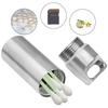Contenitore portatile per pillole in acciaio inossidabile 304 impermeabile Mini sigillato Contenitore per piccole parti di utensili Bottiglia per riporre gli utensili con portachiavi