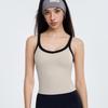 Women's Contrast Color Yoga Vest with Fixed Chest Pad - High-Strength Shockproof Sports Underwear.
