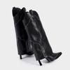 Mode Vintage Herbst Winter Nieten Damen Kniehohe Stiefel Mode Weiches Leder Dünne Hohe Absätze Western Ritter Lange Stiefeletten Freizeitschuhe