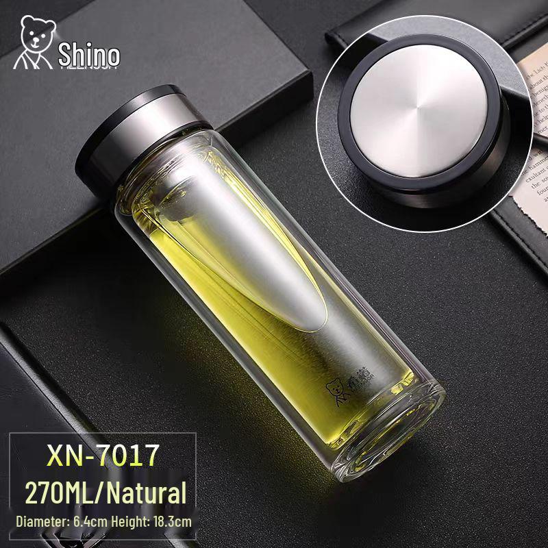 

Кружка с двойными стенками Sinoglass из боросиликатного стекла с изоляцией - Портативный офисный и деловой подарок (Модель XN-7017/18) 270ml - 310ml