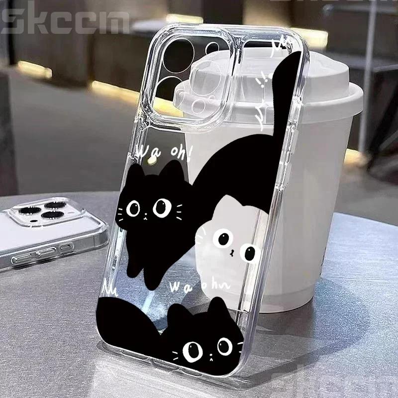 

Cartoon Animal Cute Cat Soft Clear Phone Case For iPhone 15 Cases iPhone 16 14 13 12 11 Pro Max Mini XS XR X 7 8 Plus Cover iPhone 12 Mini