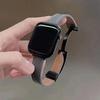 Folding Buckle Leather Magnetic Strap For Apple Watch S10 42/46mm 9 8 7 6 SE 5 4 Slim Watchband 38 40 44mm 45mm 41mm For iwatch