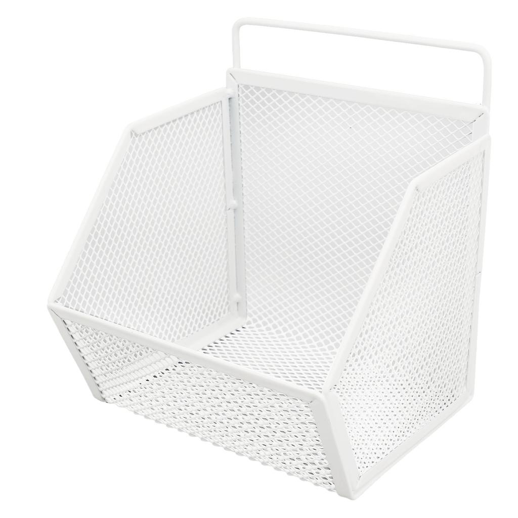 Hanging Wire Basket 13.2x10x15cm Adhesive Metal Small Wire Storage Basket for Kitchen Bathroom Bedroom