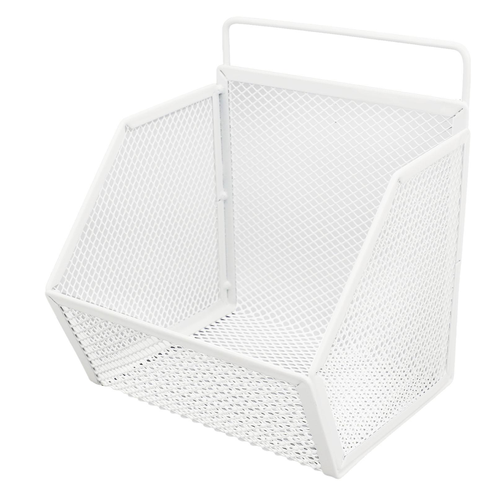 Подвесная проволочная корзина 132x10x15 см Металлическая маленькая проволочная корзина для хранения на клейкой основе для кухни ванной спальни белая белый 850₽