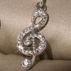 1 Paar baumelnde Ohrringe, Musiknoten-Design, funkelnde Strass-Tropfenohrringe, Dekoration, Hochzeitsschmuck