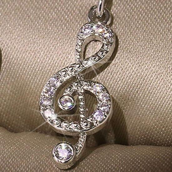 1 Paar baumelnde Ohrringe, Musiknoten-Design, funkelnde Strass-Tropfenohrringe, Dekoration, Hochzeitsschmuck