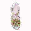 Johnature Women's Summer Shoes Genuine Leather Painted Retro Contrast Comfortable High Heeled Sandals