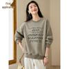 Women's Color Block Round Neck Pullover Sweatshirt