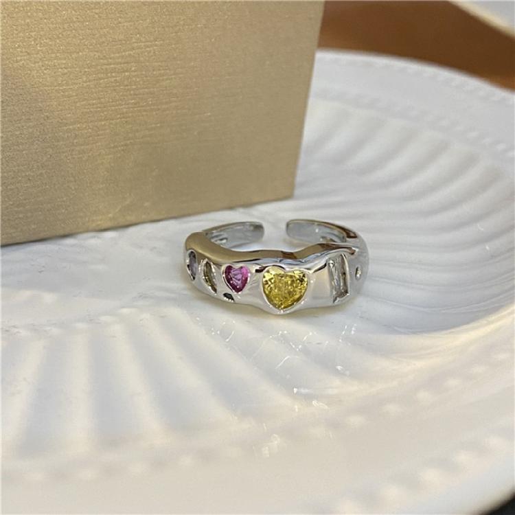 Sparkling Inlaid Zircon Ring Fashion Jewelry Promise Engagement Ring for Women