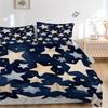 3pcs Starry Night Sky Design Quilt Cover Set (1 Quilt Cover + 2 Pillowcases Without Pillow Core)
