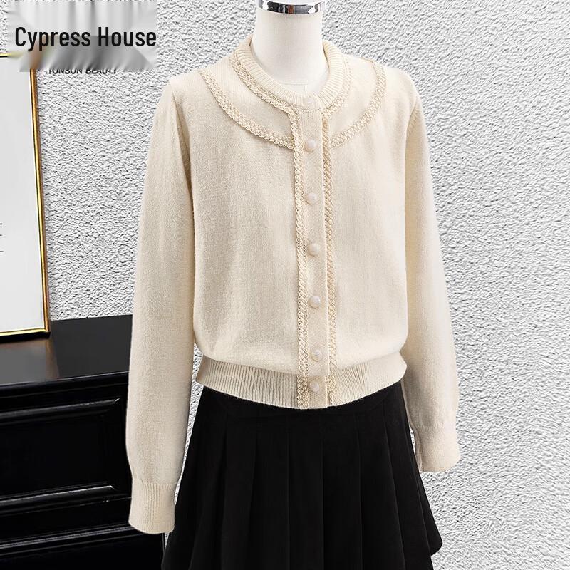 

Women s Round Neck Long Sleeve Knit Top with Button Detail S