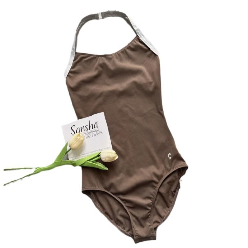 Womens Ballet Leotard With Halter Neck Design Dance Practice Gym Fitness Performance Nylon Spandex Stretchy Bodysuit In