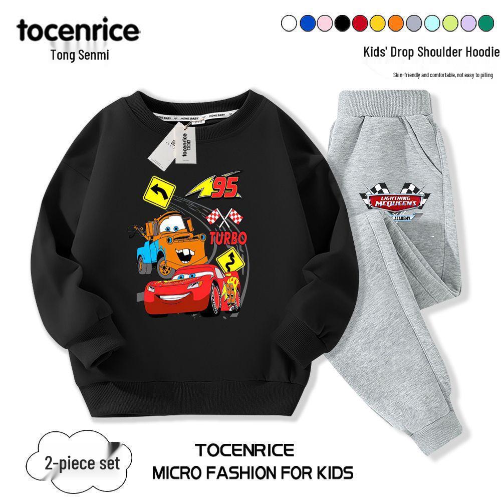 2024 Lightning McQueen Boys' Fall Hoodie Set – Cool & Stylish Children's Clothing for Spring & Autumn