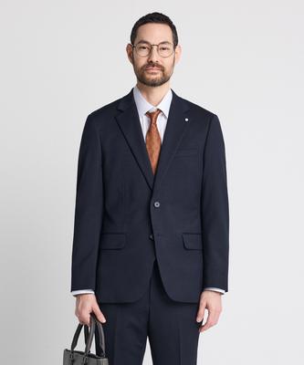 Giacca Formale Essenziale Stco in Lana Elasticizzata in Quattro Direzioni_Blu Navy (Vestibilità slim)_Ssjuz12Ssn