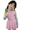 Korean Style Two-Tone Spliced Girls' Quick-Dry Swimsuit - Fashionable and Cute