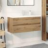 VidaXL Vanity Unit with Integrated Basin and Tap Artisan Oak, Bathroom Vanity Cabinet, Bathroom Furniture 3328938