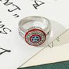Inlaid Zircon Ring New Product Avengers Series American Team Shield Ring Jewelry