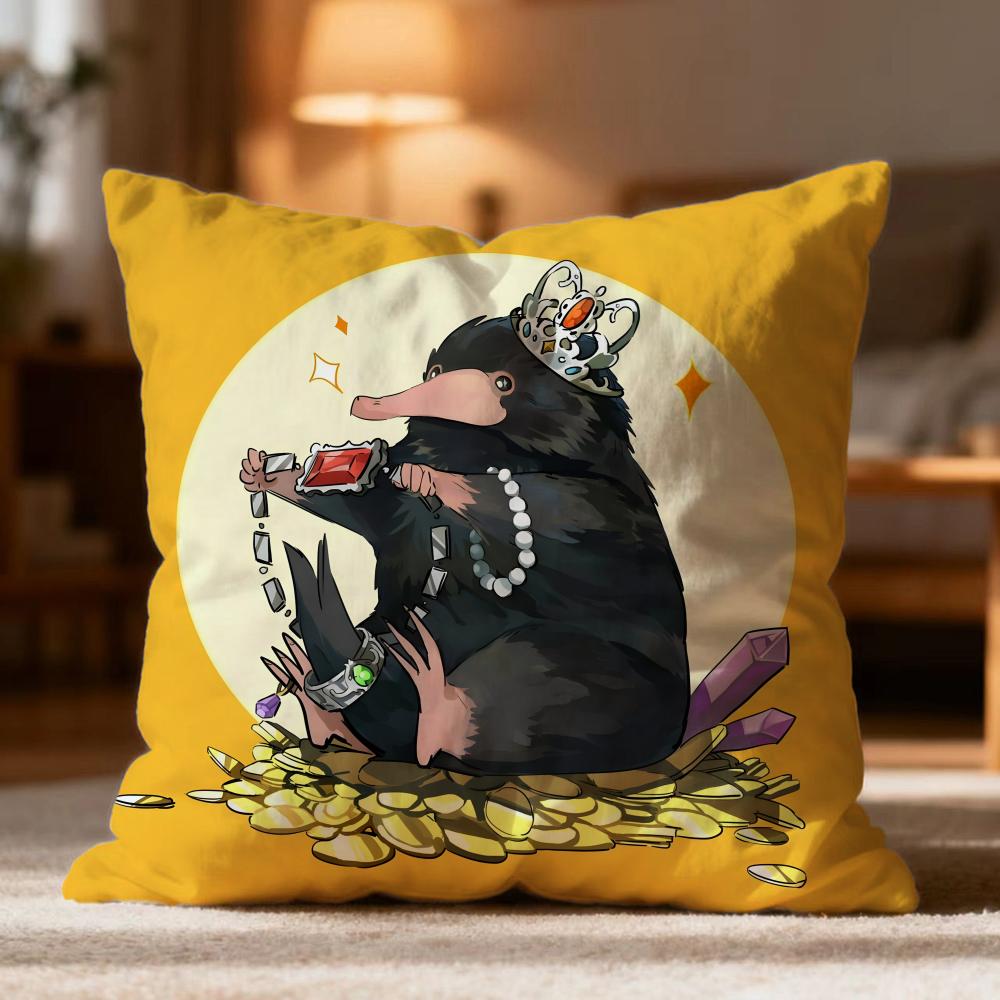 Popular FFantastic Beasts and Where to Find Themer Cushion Cover Soft Washable Pillow Case Multi-Scene for Couch Bed Travel Use